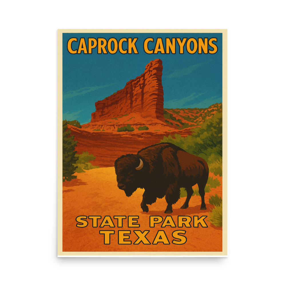 Caprock Canyons WPA Style Poster