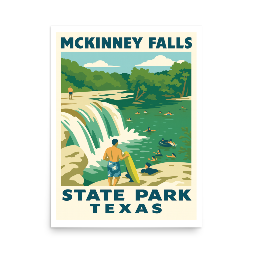 McKinney Falls State Park WPA Style Poster