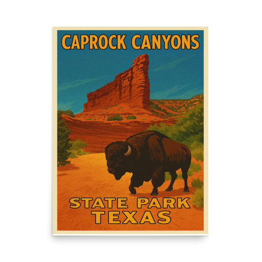 Caprock Canyons WPA Style Poster