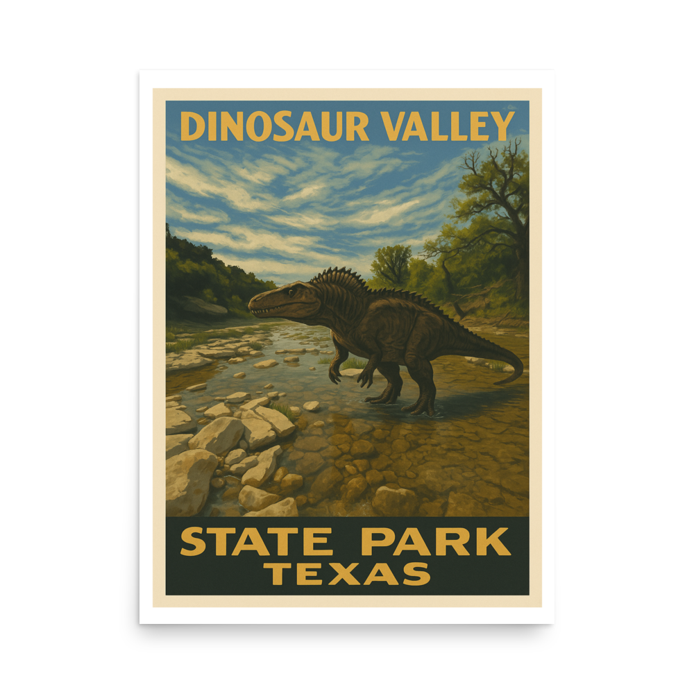 Dinosaur Valley State Park WPA Style Poster