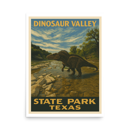 Dinosaur Valley State Park WPA Style Poster