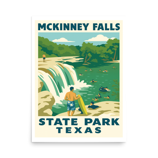 McKinney Falls State Park WPA Style Poster