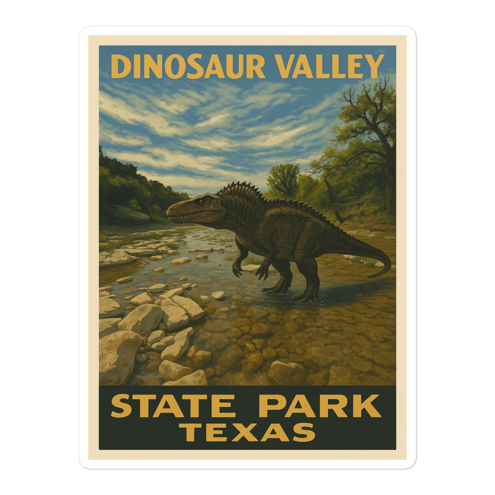 Dinosaur Valley Vintage Style Sticker